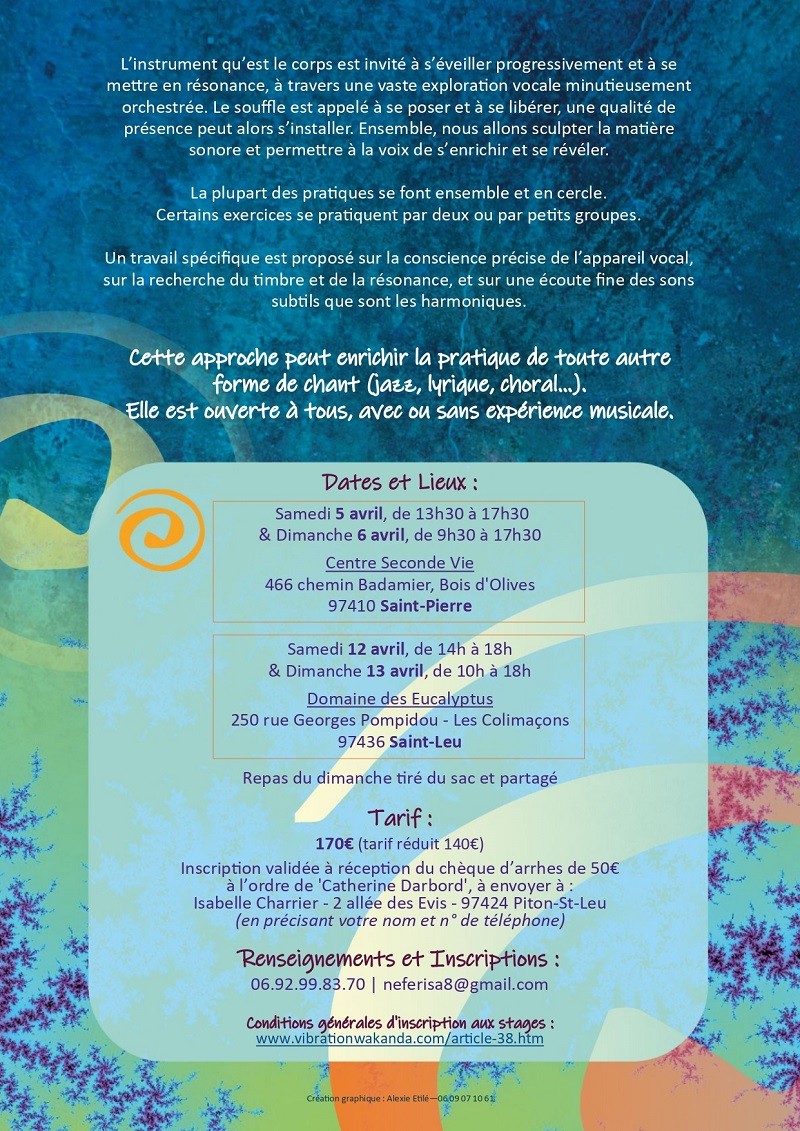 stage de Chant Harmonique, à l'île de La Réunion