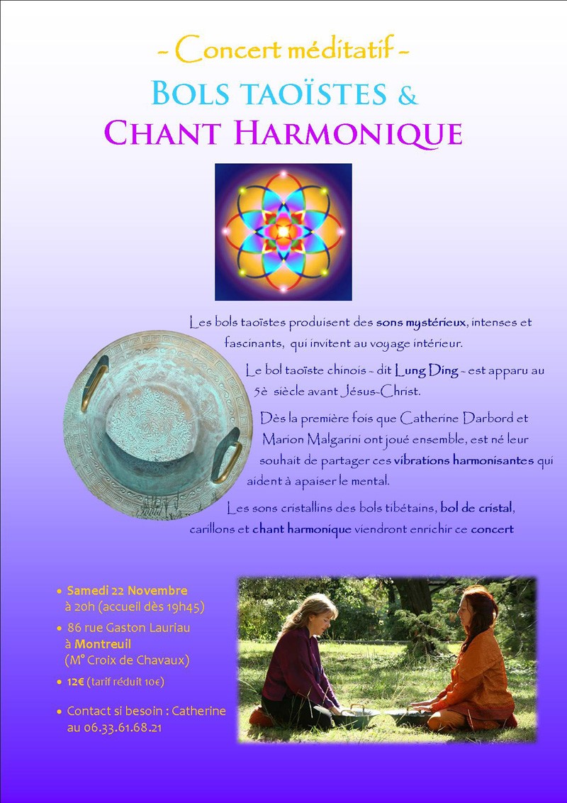 Concert méditatif Bols Taoïstes et Chant Harmonique