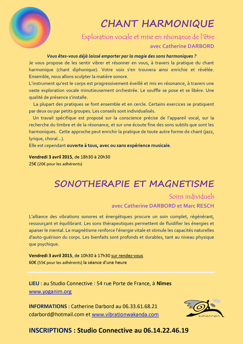 atelier de Chant Harmonique, à Nîmes